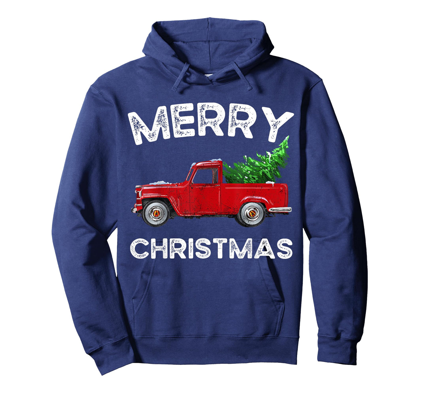 Red Vintage Wagon Tree Vacation Gift Red Truck Christmas T-Shirt