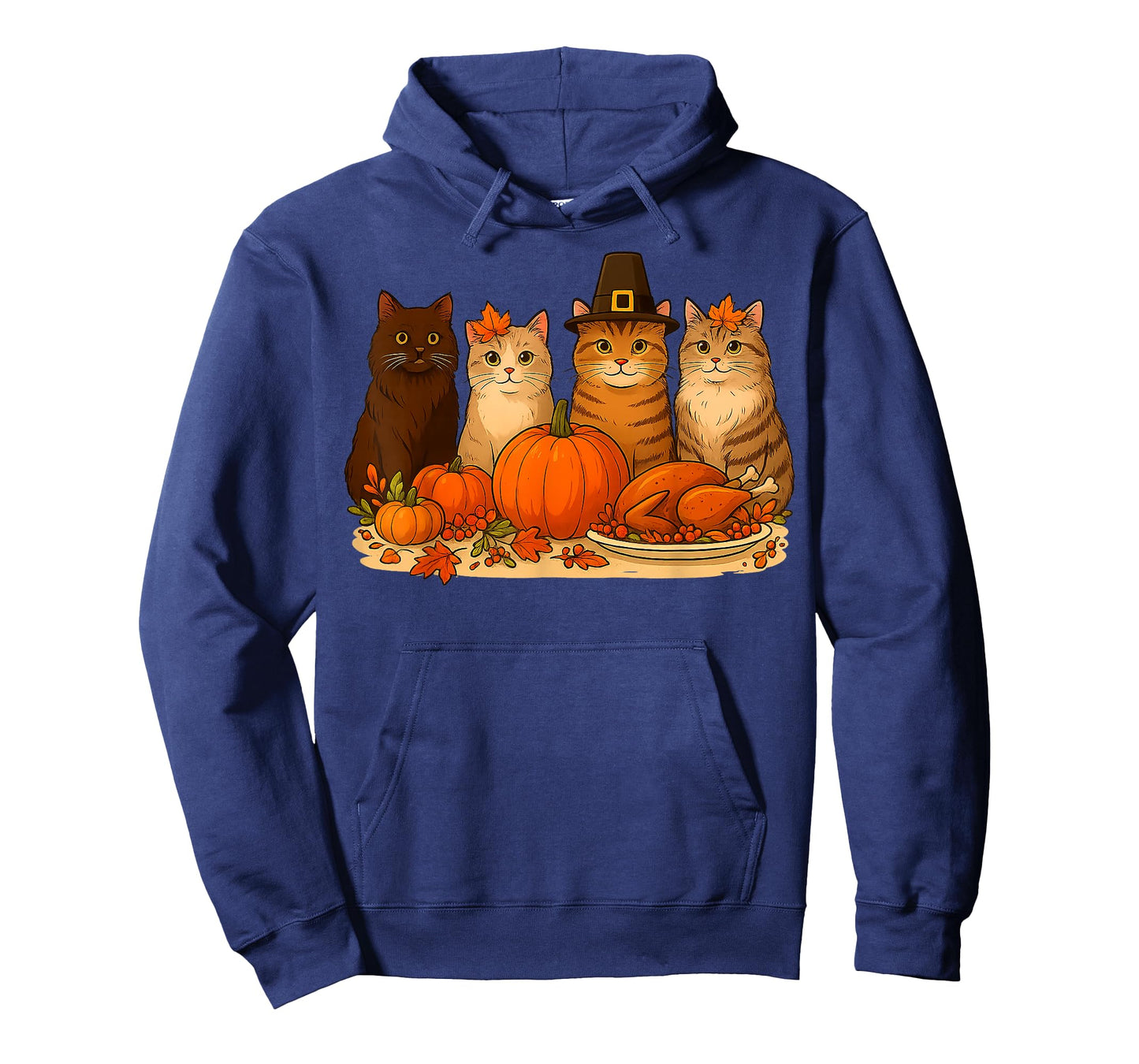 Thanksgiving Cats Dinner Pumpkin Autumn Gifts Men Women Kid T-Shirt