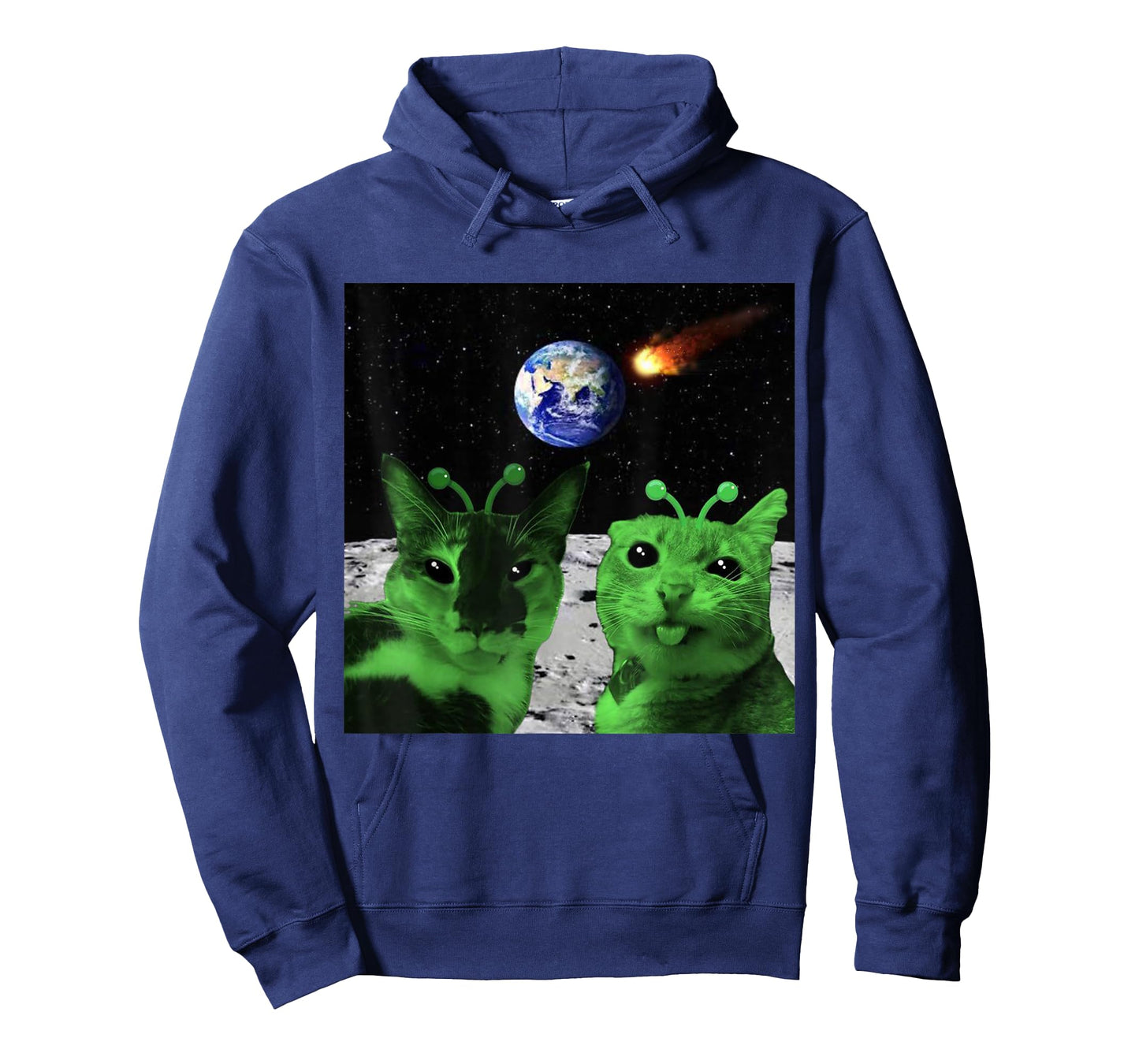 Cat Meme Alien Green Cat Selfie UFO Funny Space Kitty Gift T-Shirt