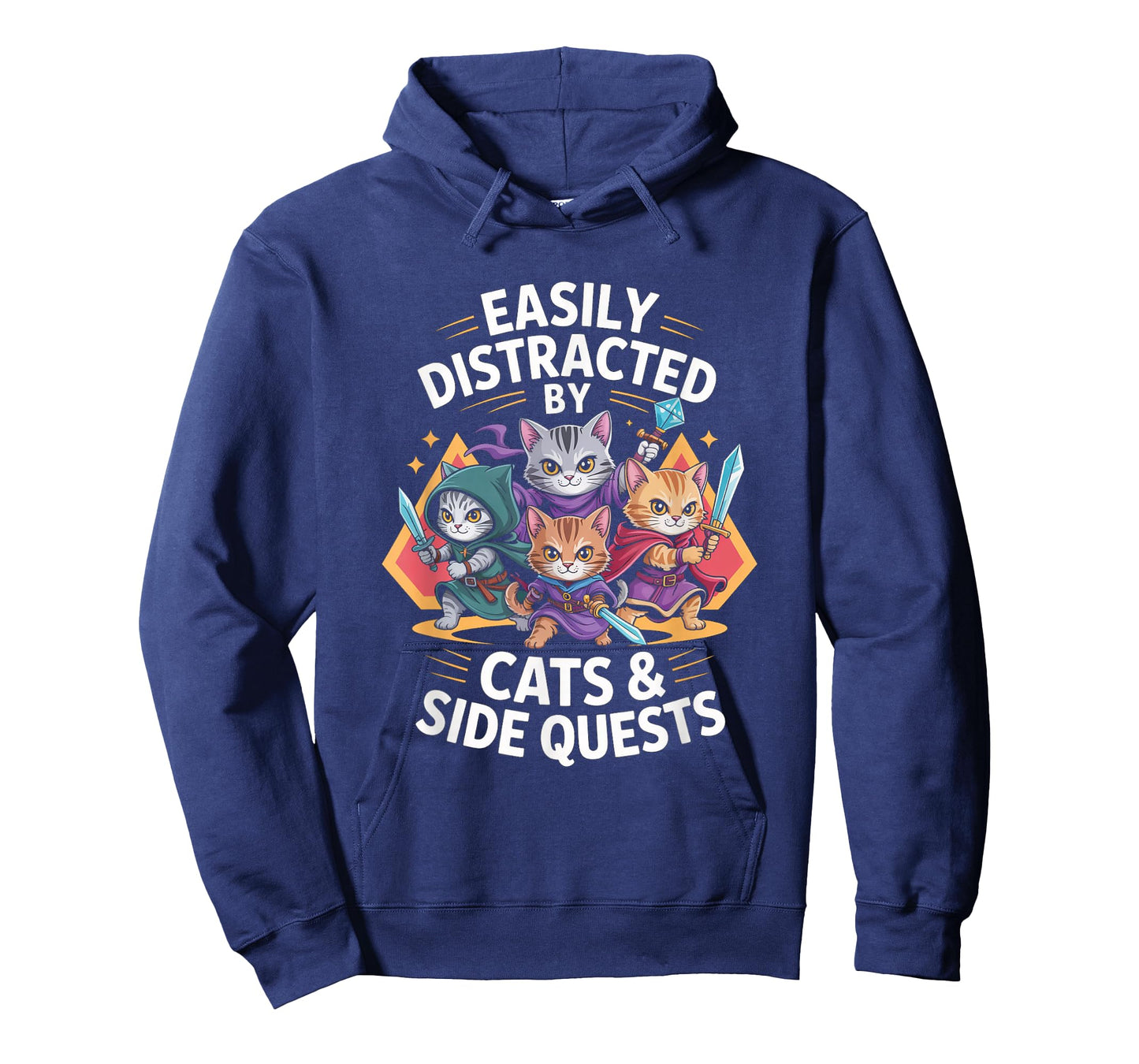 Cats Side Quest Distracted Tabletop Funny Men Women Kids Dad T-Shirt