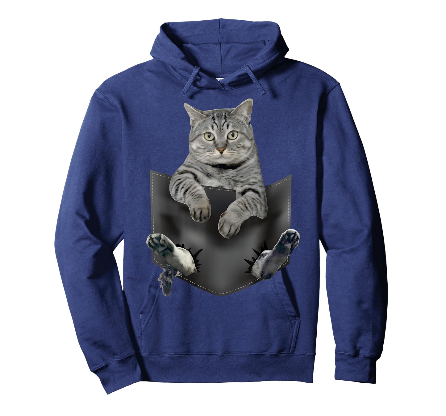 Cat in Pocket Funny Grey Cats Paws Animal Lover Kitten Owner Men Women Kids T-Shirt