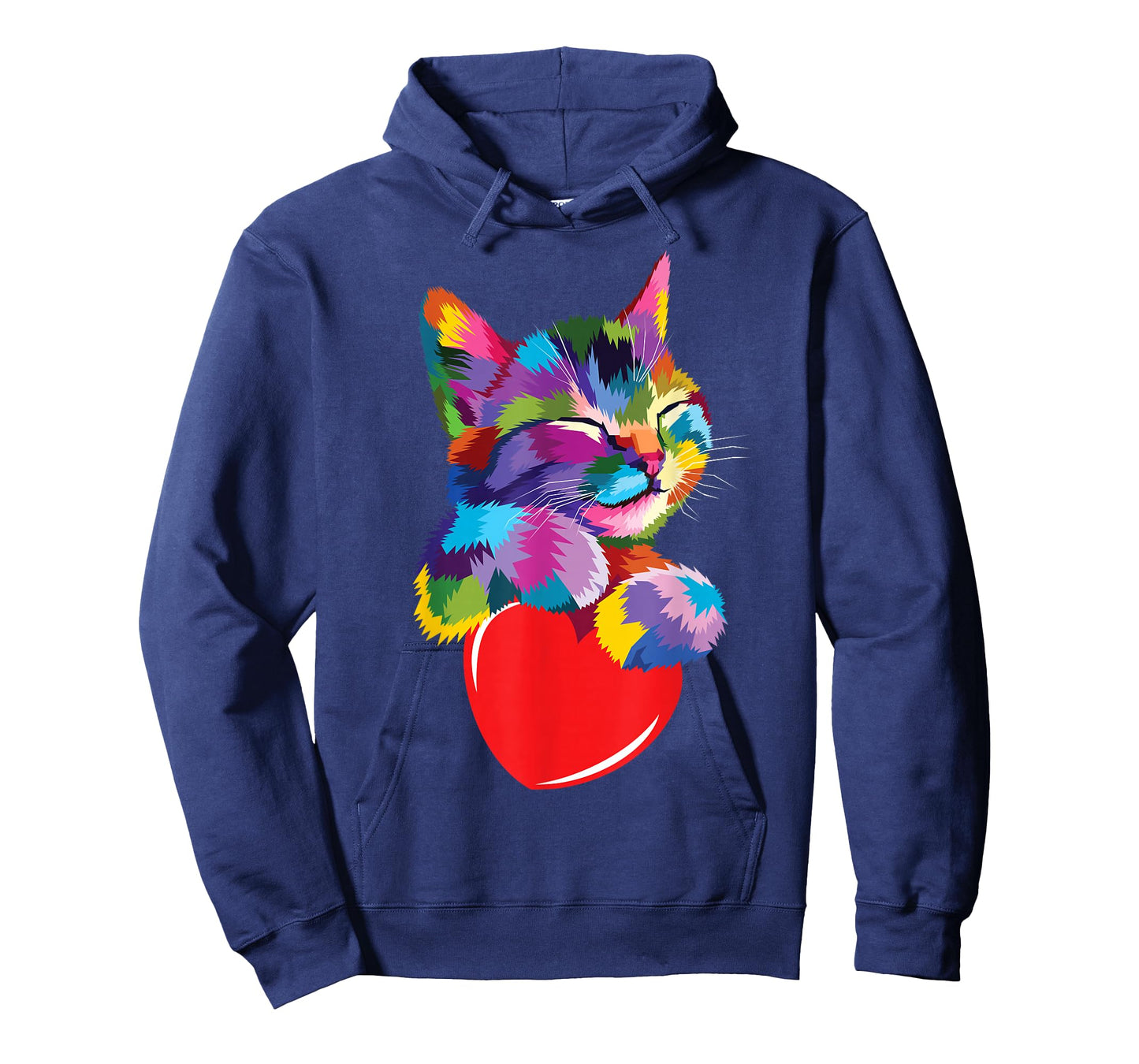 cute colorful cat hug heart art for lover cats kitty kitten T-Shirt