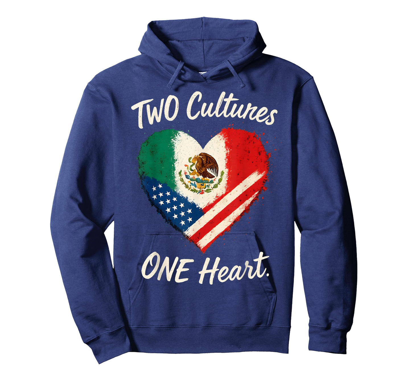 Two Cultures One Heart Half American Half Mexican USA Mexico T-Shirt