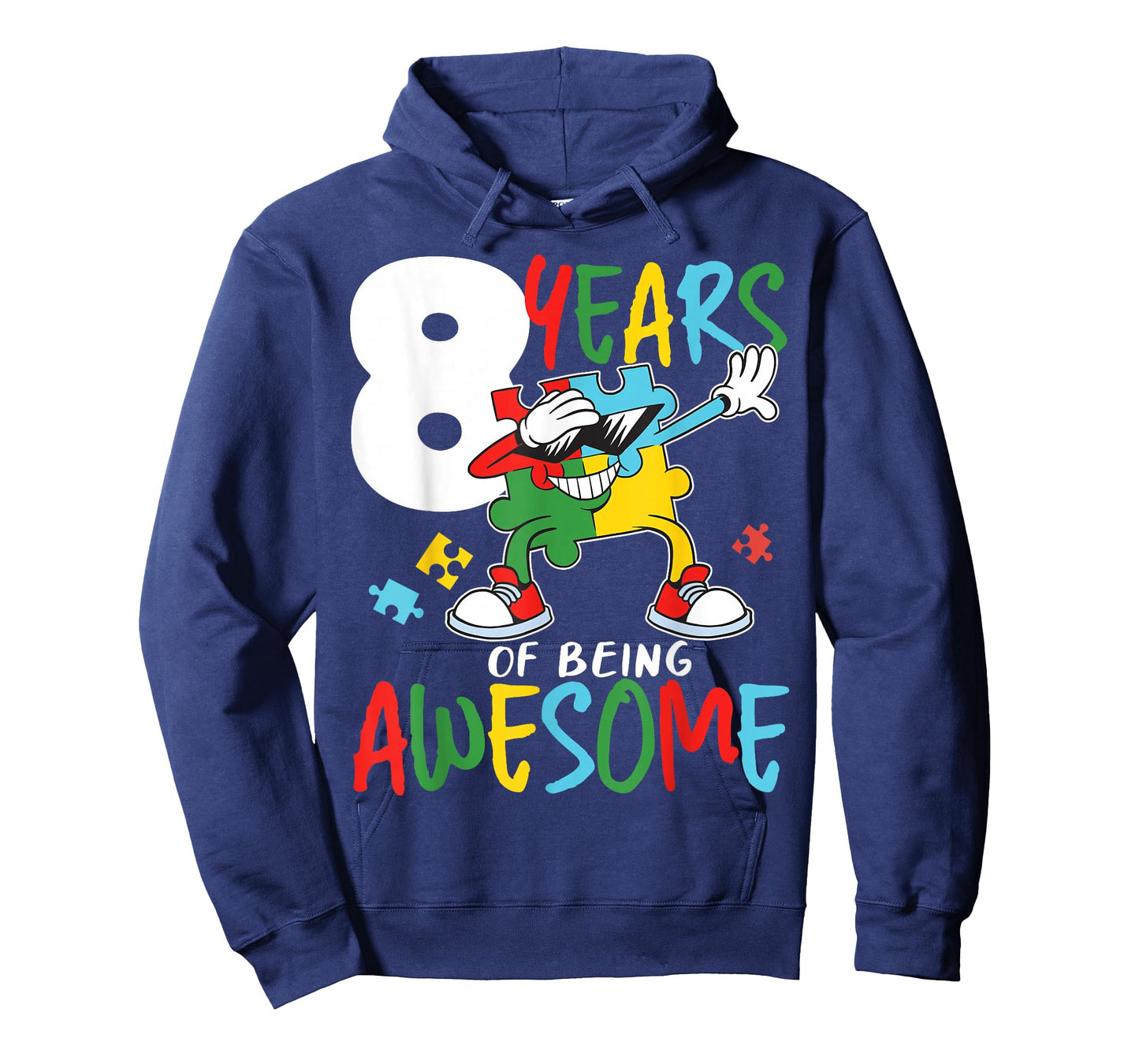 8 Year Old Birthday Autistic Boy Girl Autism Awareness T-Shirt