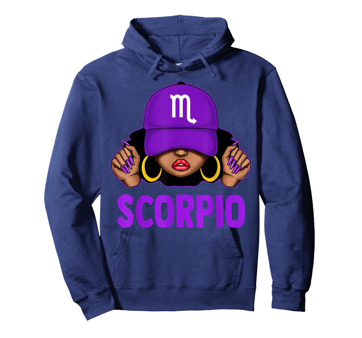 Scorpio Queen Black Woman Purple Cap It's My Birthday T-Shirt