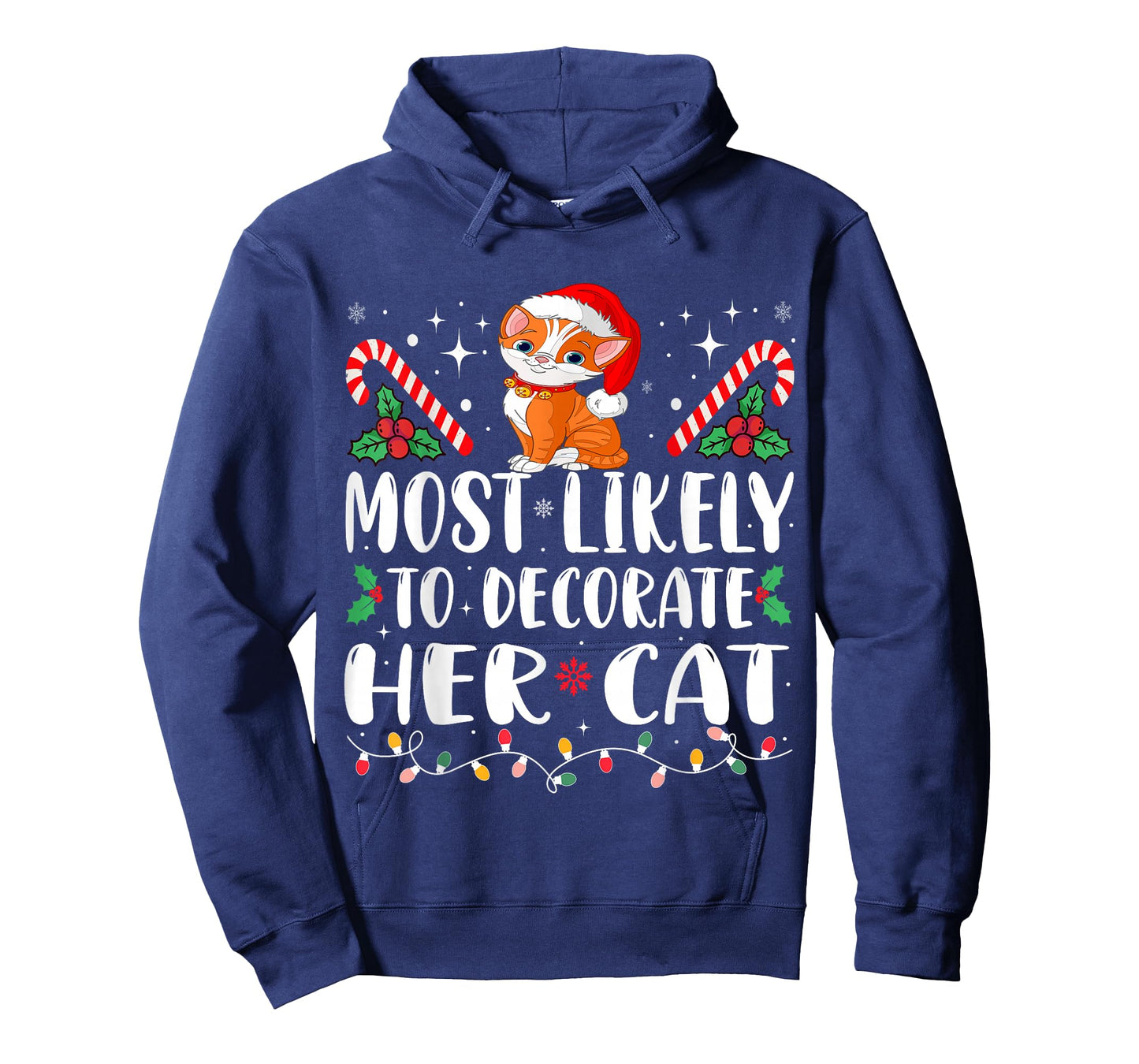 Most Likely To Decorate Her Cat Christmas Pajamas T-Shirt