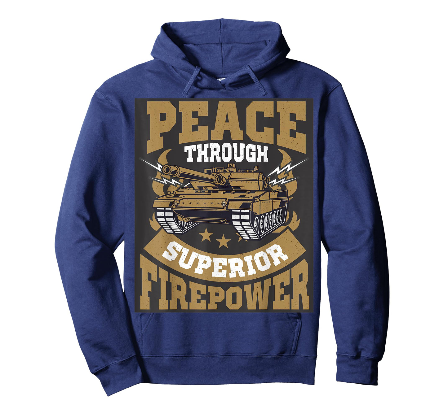 Peace Through Superior Firepower USA Flag Soldier Military T-Shirt for Women Men