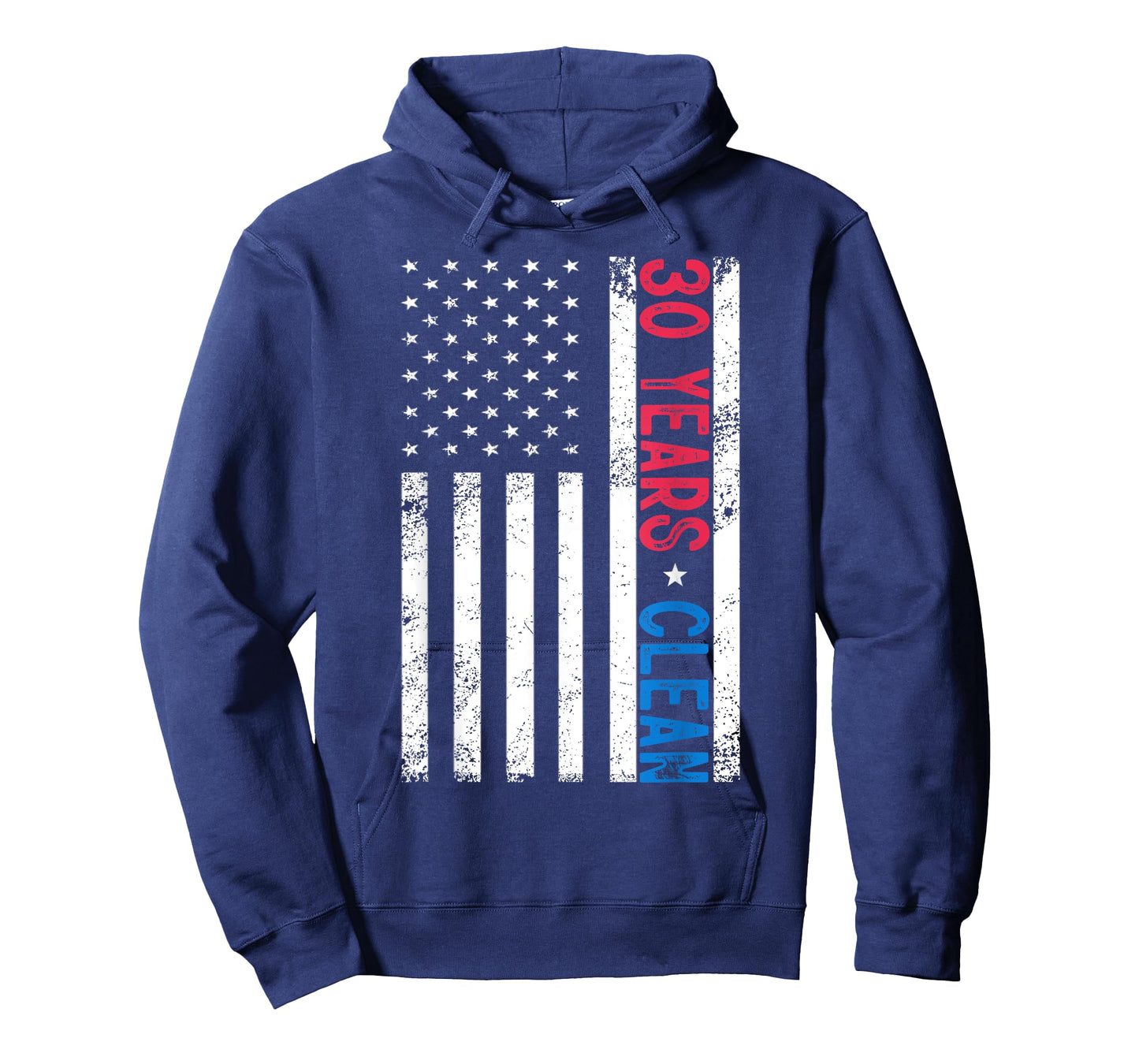30 Years Clean & Sober US Flag Recovery Sobriety Anniversary T-Shirt