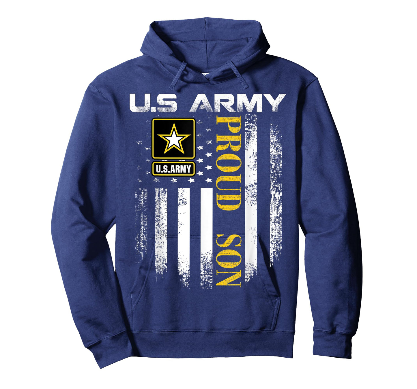 Vintage U.S. Army Proud Son With American Flag Gift T-Shirt for Women Kids Men