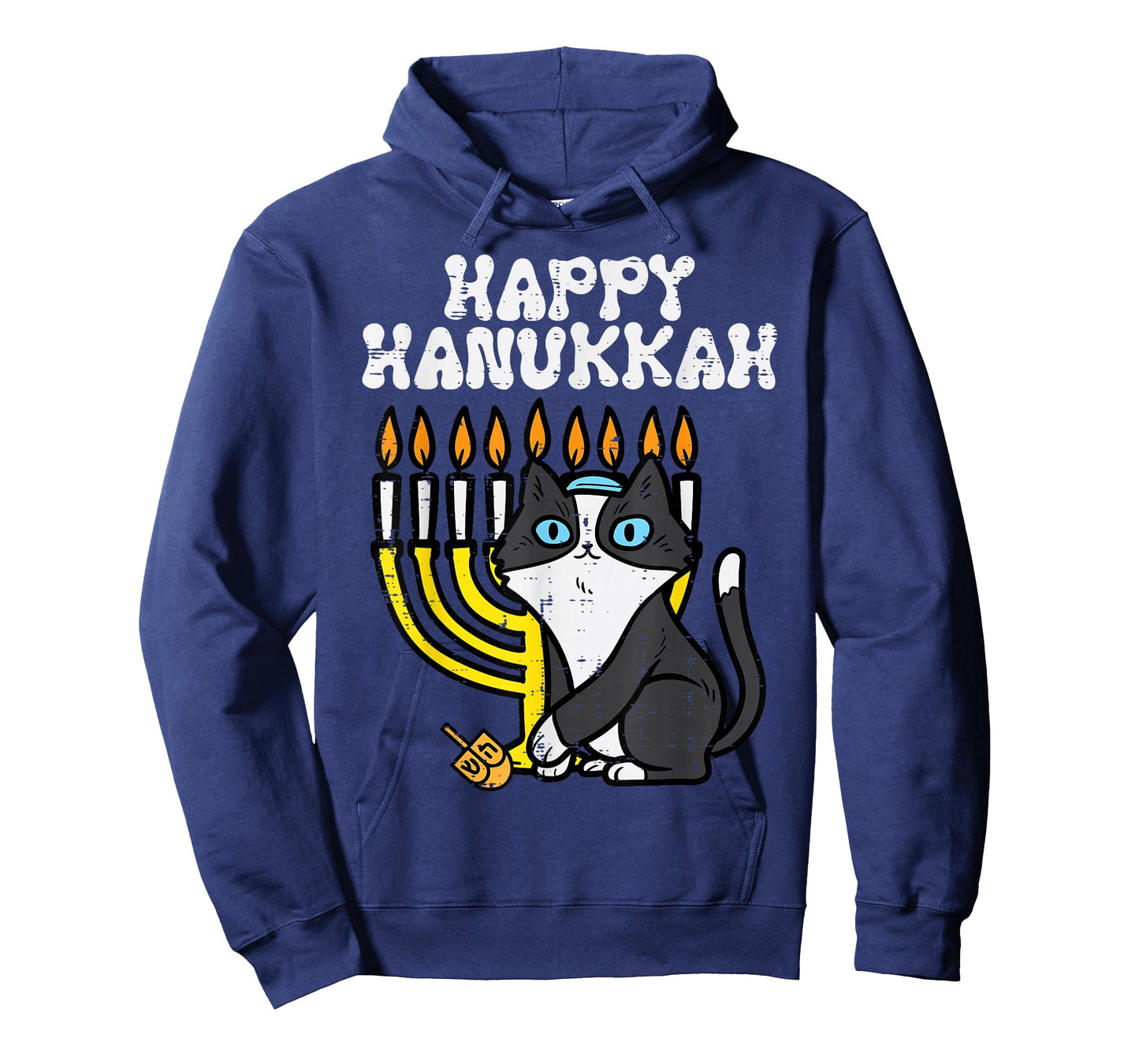 Happy Hanukkah Jewish Cat Funny Chanukah Men Women Kids T-Shirt
