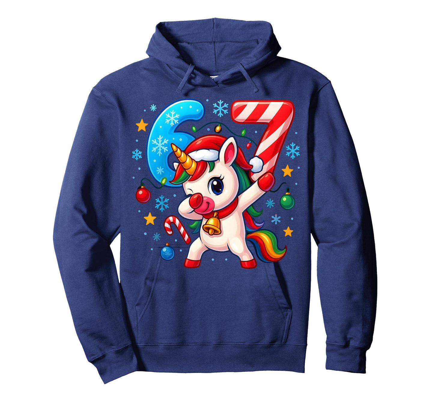 Christmas Unicorn 67 Funny 6 7 Meme Girls Kids Xmas 6-7 Cute T-Shirt