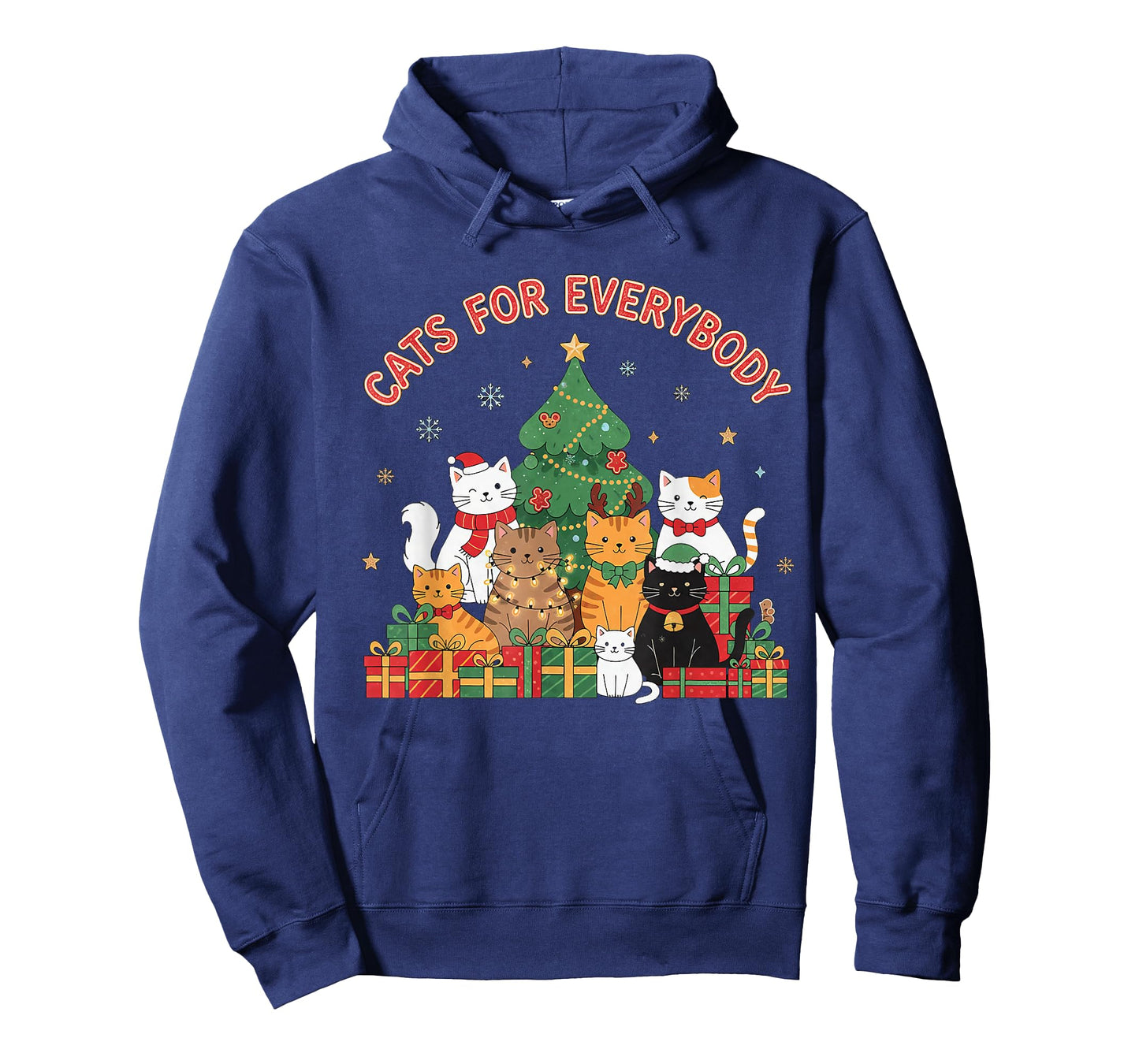 Cats for Everybody Christmas Cat Funny Xmas Women Santa T-Shirt