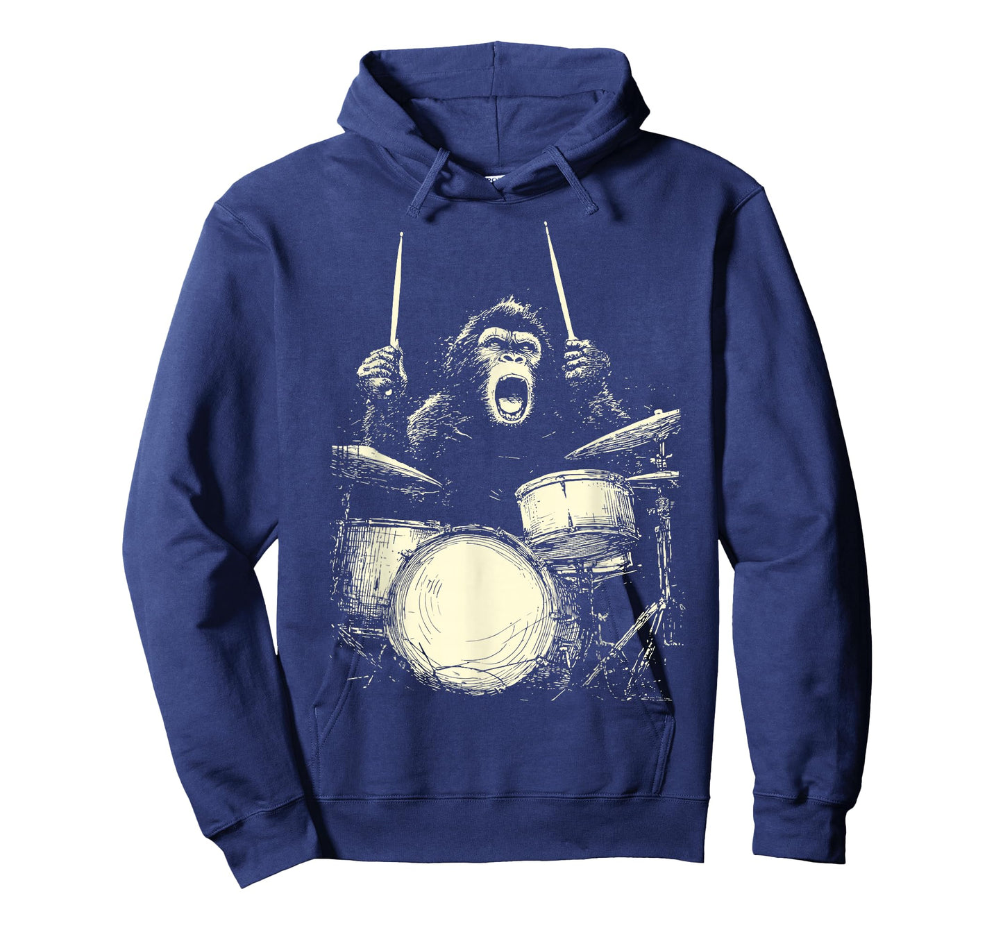 Chimpanzee Playing Drums Funny Music Animal Drummer Graphic T-Shirt
