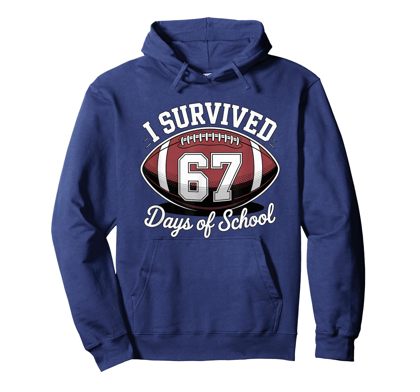 I Survived 67 Days of School Funny Football T-Shirt