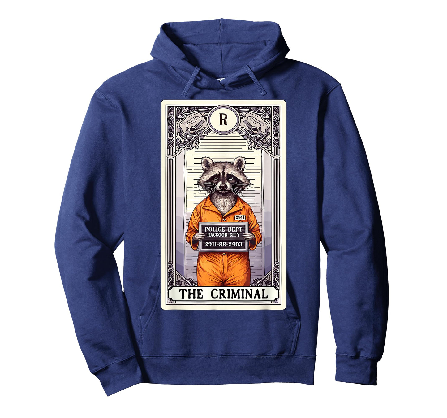 The Criminal Mugshot Funny Racoon Tarot Card Raccoon T-Shirt
