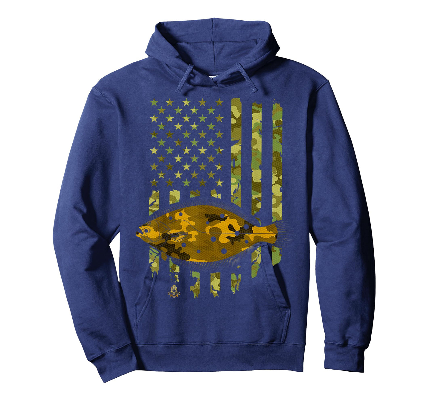 Flatfish Fishing Plaice Halibut American Flag Camouflage T-Shirt