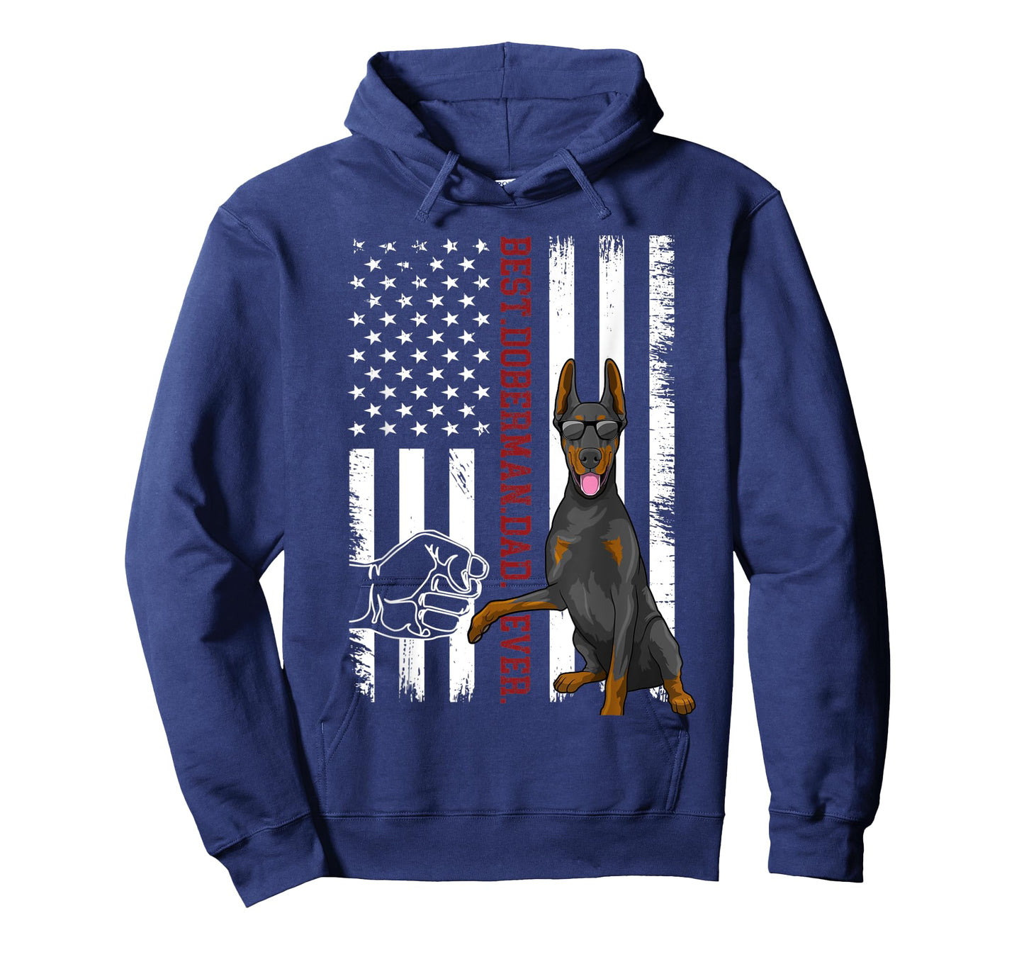 Doberman Pinscher Dad Dog American Flag Outfit for Men T-Shirt