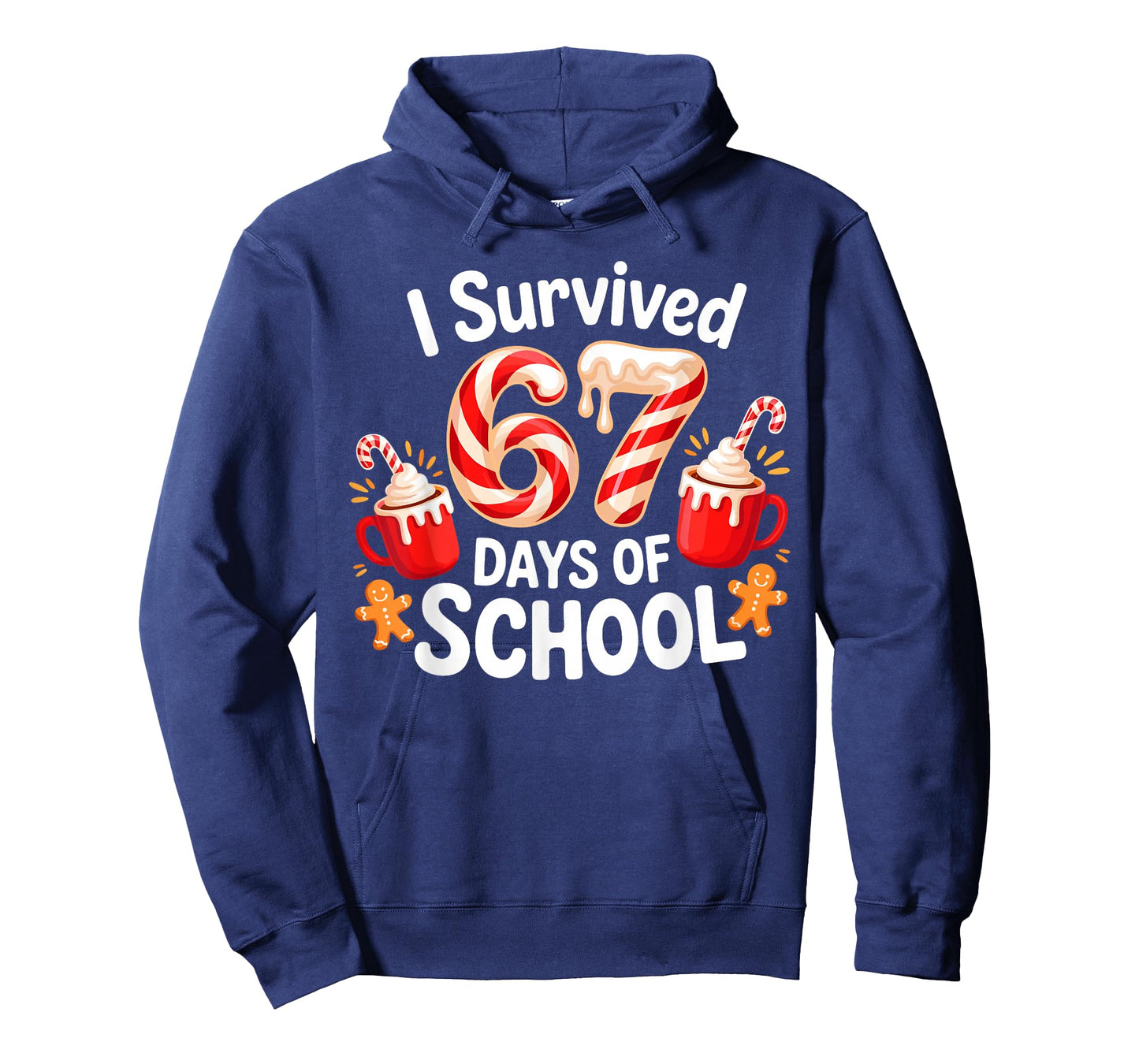 I Survived 67 Days of School Christmas Candy Cane Six Seven T-Shirt