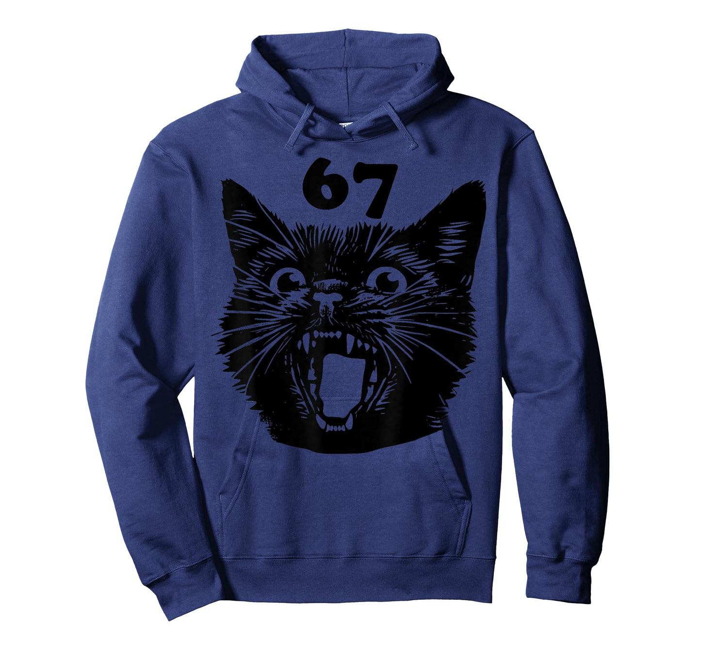 67 Halloween Black Cat Brainrot Meme Six Seven Girls Kids T-Shirt