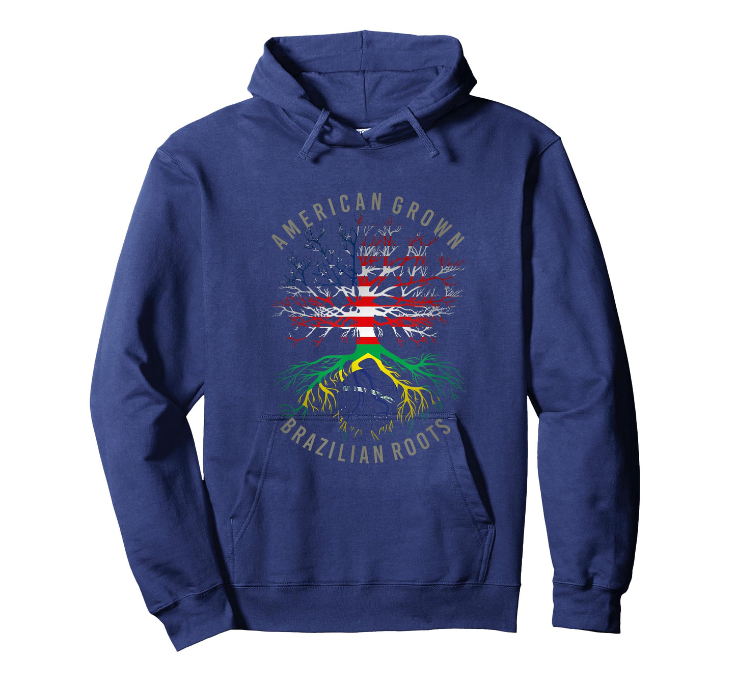 American Grown Brazilian Roots USA Brazil Flag Heritage Tree T-Shirt