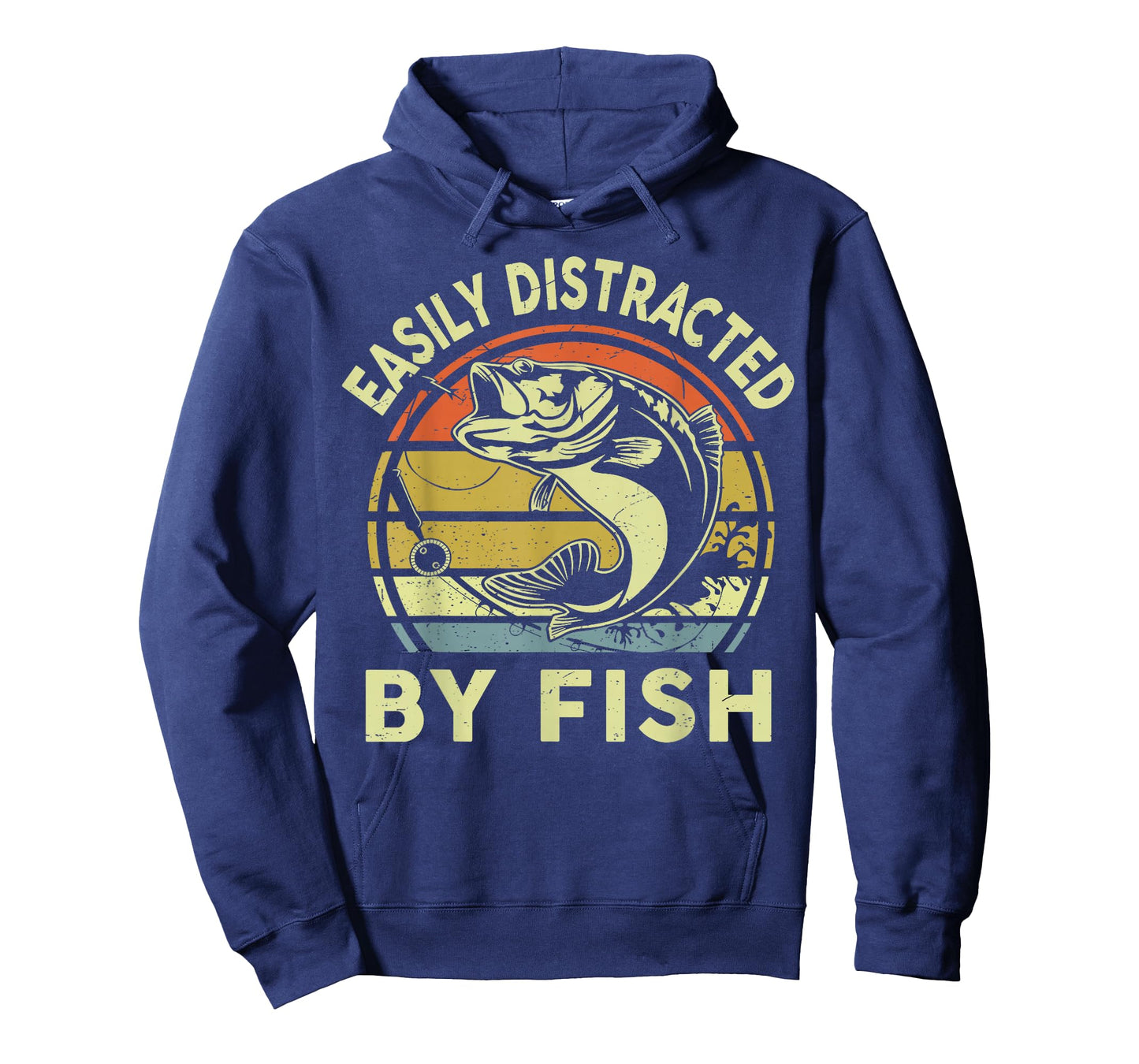 Easily Distracted by Fish Funny Youth Boy Bass Fishing Humor T-Shirt