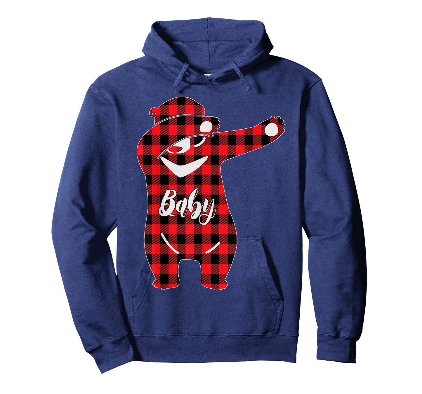 Kids Red Plaid Dabbing Baby Bear Pajama Christmas T-Shirt