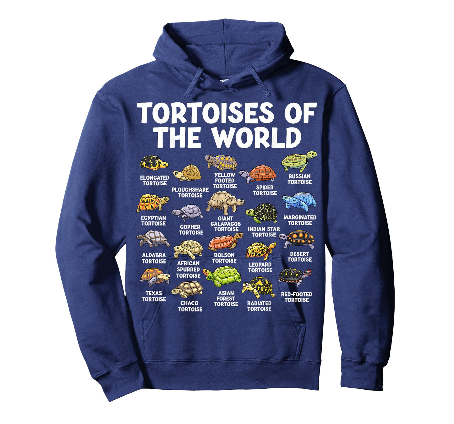 Tortoises of The World Kawaii Types of Turtles Funny Reptile T-Shirt