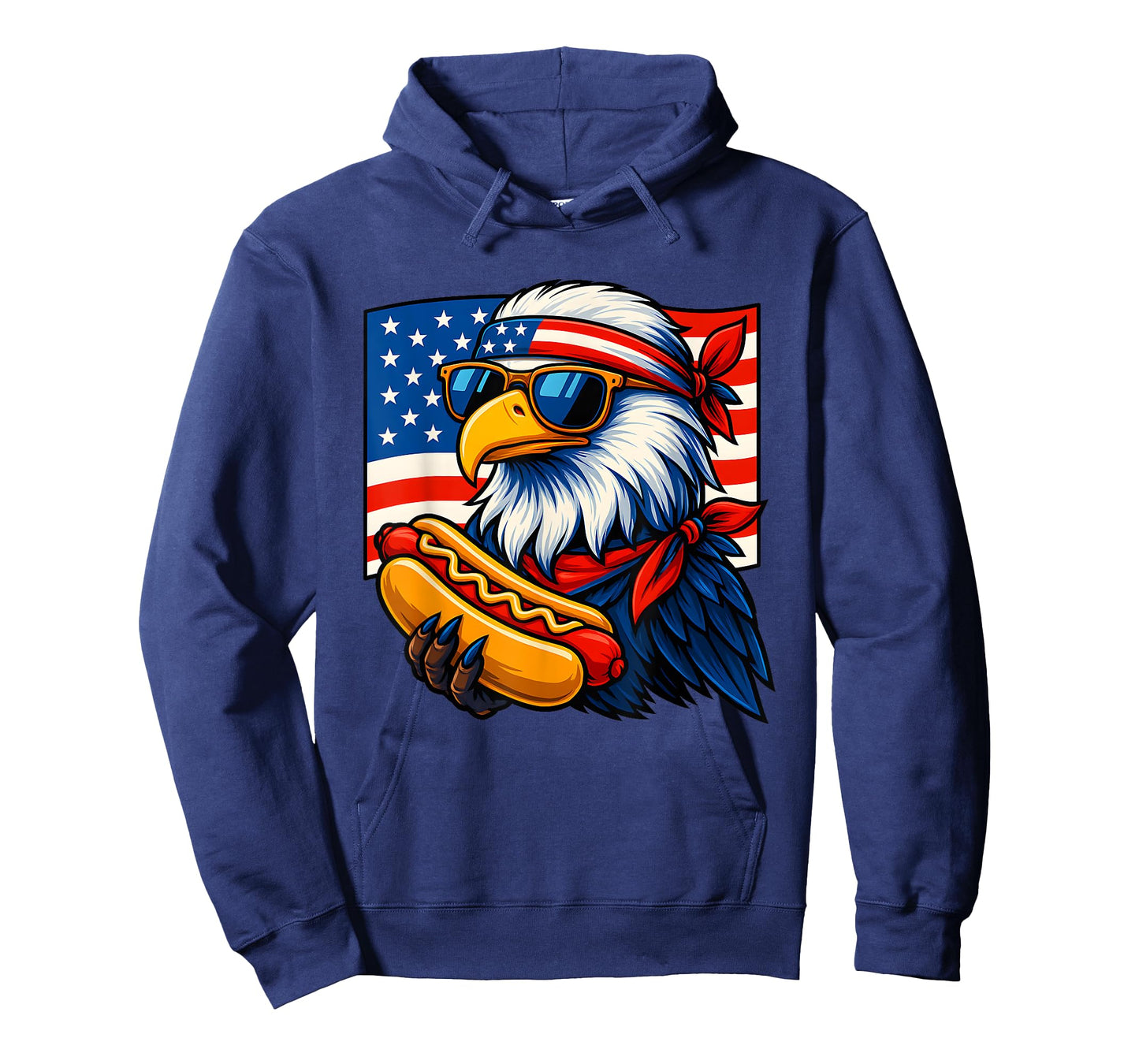 Blad Eagle with American Flag and Hotdog for 4th of july T-Shirt