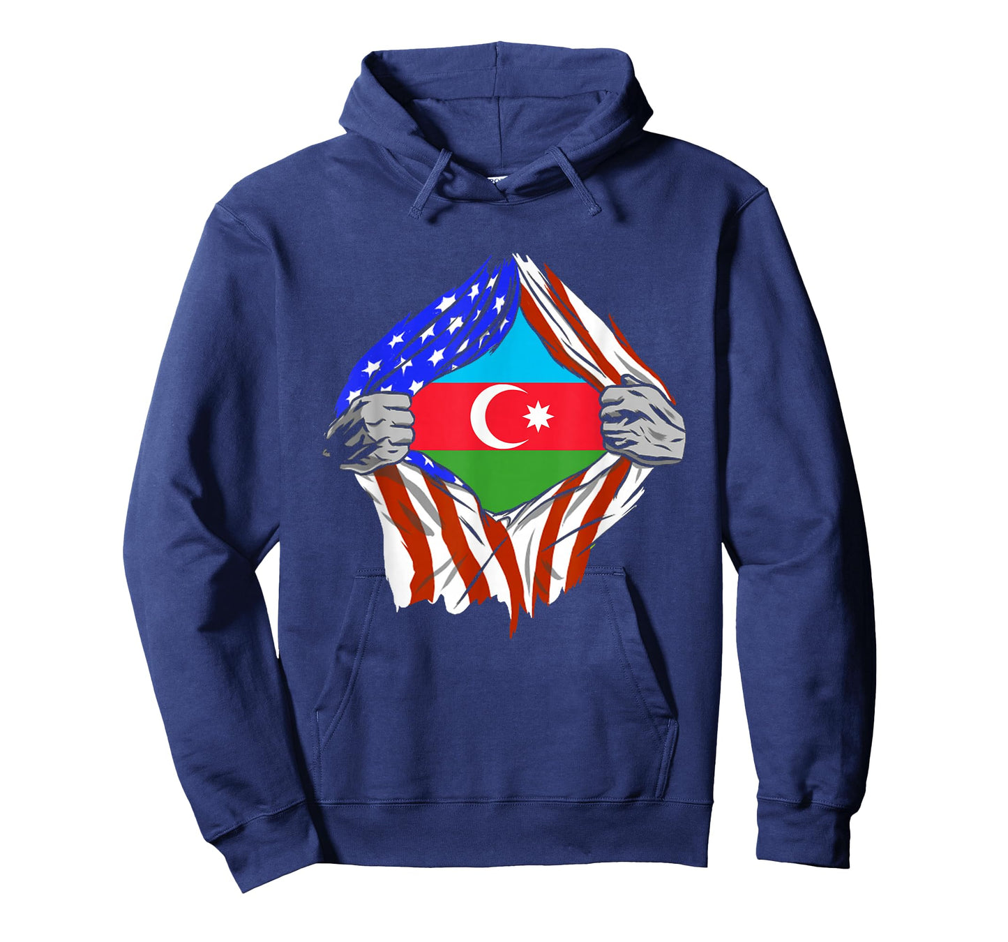Azerbaijan USA America Chest American Flag Azerbaijani Pride T-Shirt