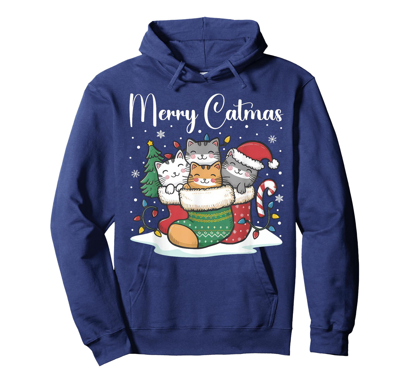 Christmas Pajamas Cats Merry Catmas Xmas Outfit Funny Cat T-Shirt