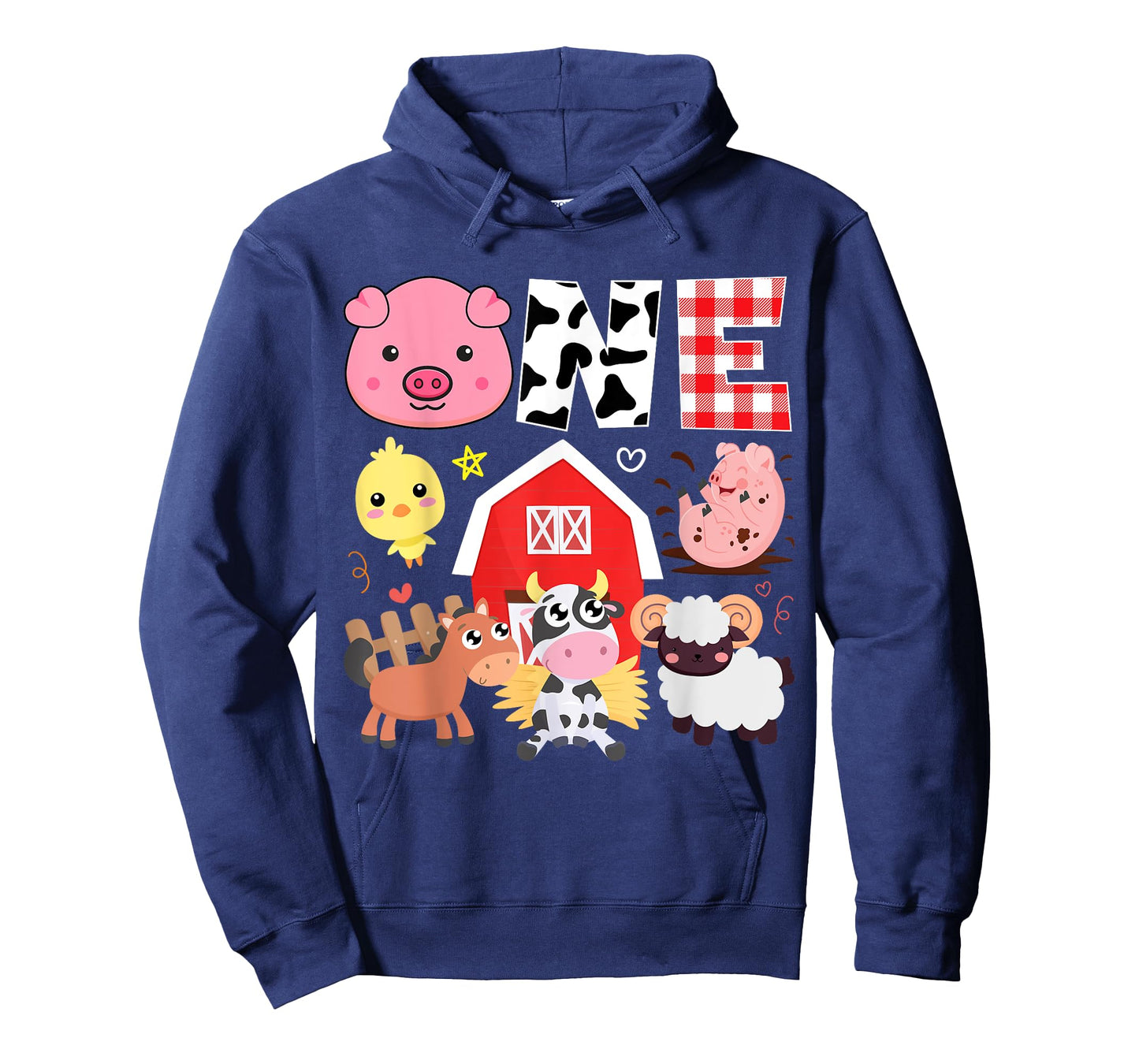 1st Birthday One Year Old Farm Theme Animals Birthday Party T-Shirt