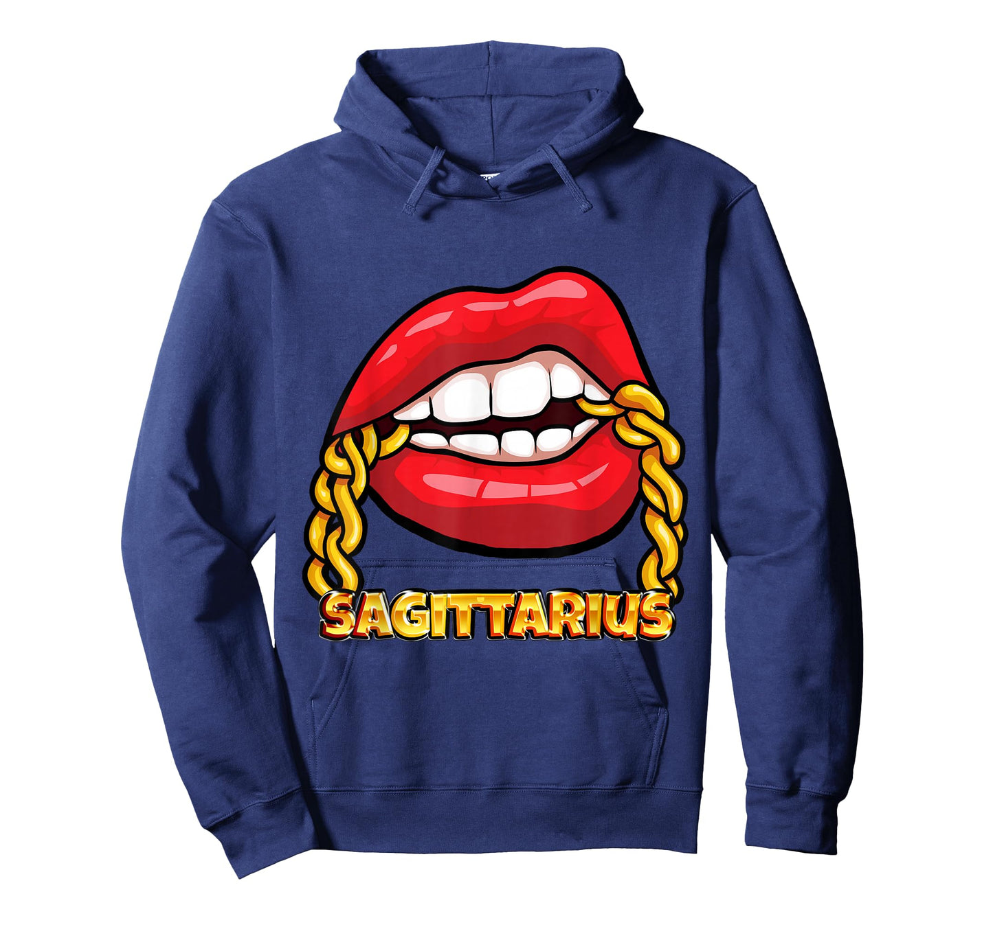 Juicy Lips Gold Chain Sagittarius Zodiac Sign T-Shirt