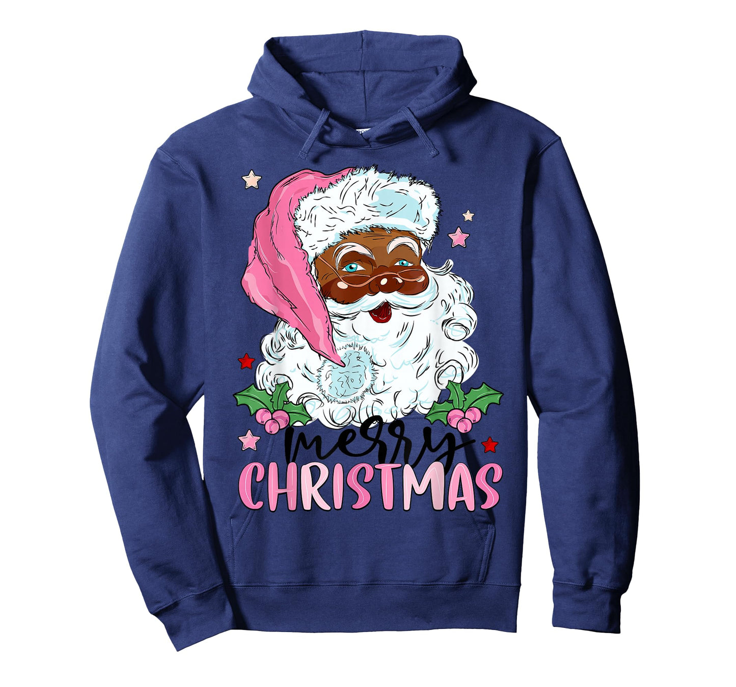 Merry Christmas Santa Claus Black Afro African American Xmas T-Shirt