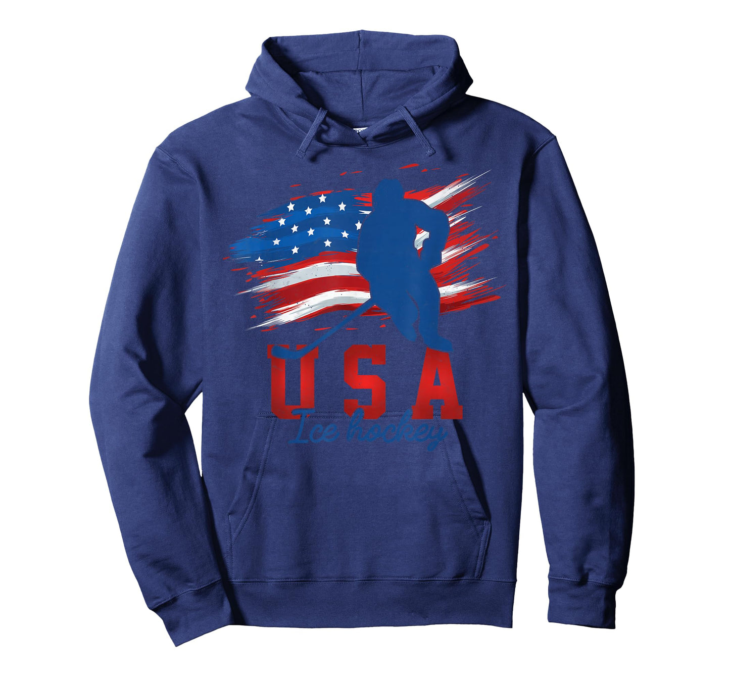American Flag Ice Hockey 4th of July USA Support Team T-Shirt
