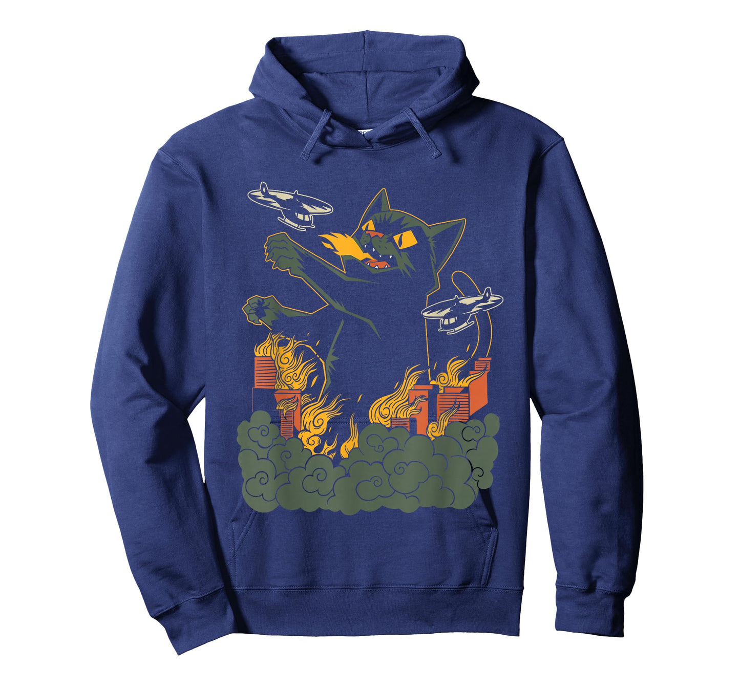 Kaiju Cat Anime Comic Art Japanese Zilla Big Cat Graphic T-Shirt