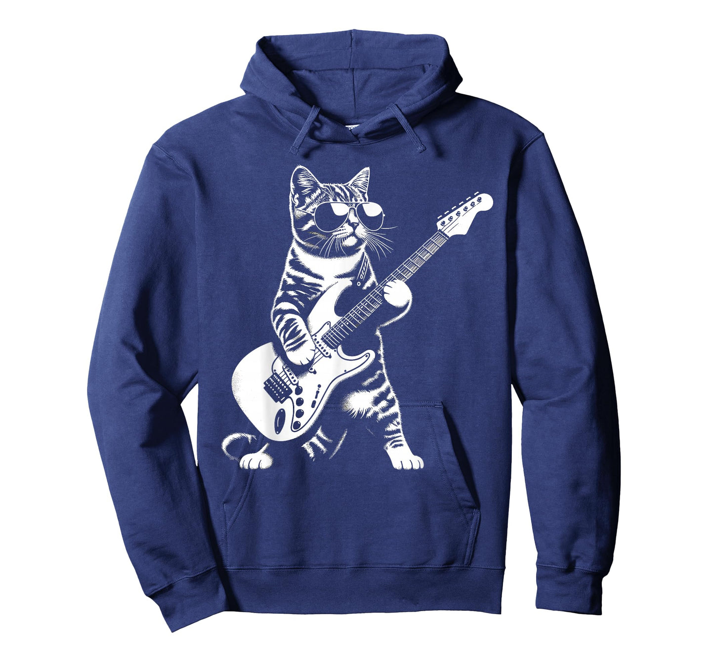 Guitar Cat Novelty Rock Music Band Concert Funny Cat T-Shirt