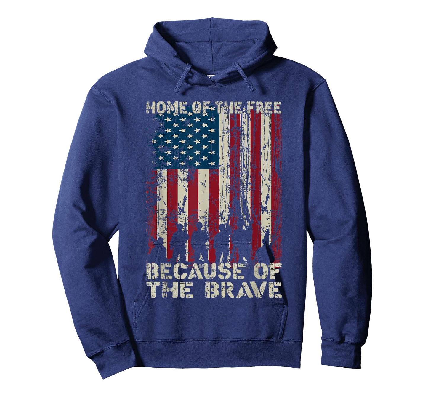 Home of The Free Because of The Brave Distress American Flag T-Shirt