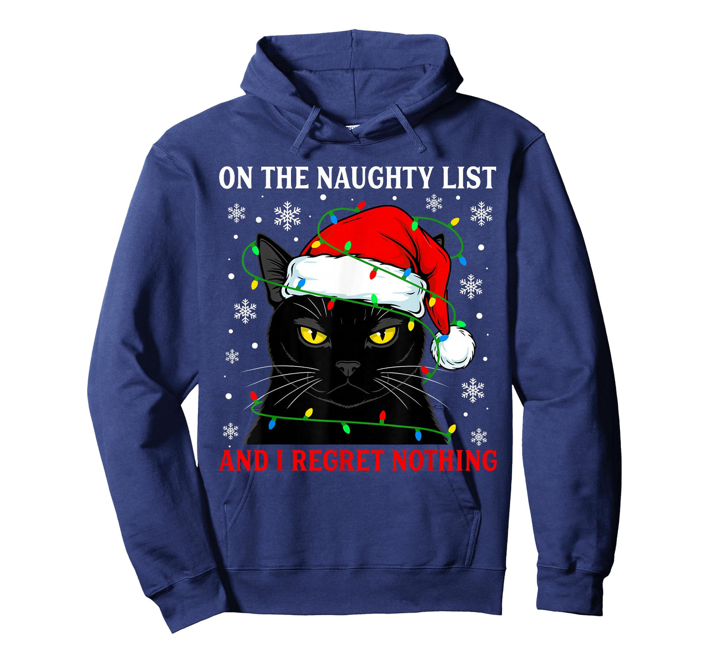 On Naughty List and Regret Nothing Christmas Cat Kitten Xmas T-Shirt