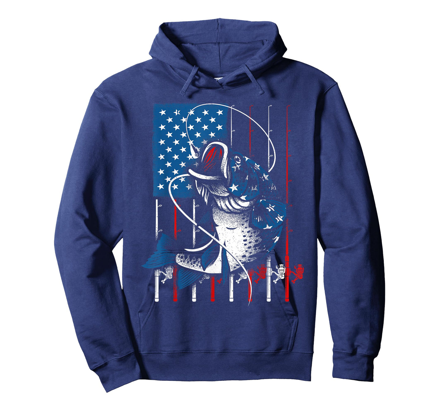 Cool Fishing for Men Women American Flag USA Fish Lover T-Shirt