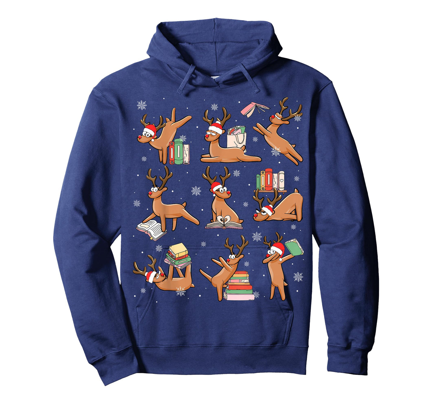 Reindeer Reading Book Christmas Teacher Librarian Bookworm T-Shirt