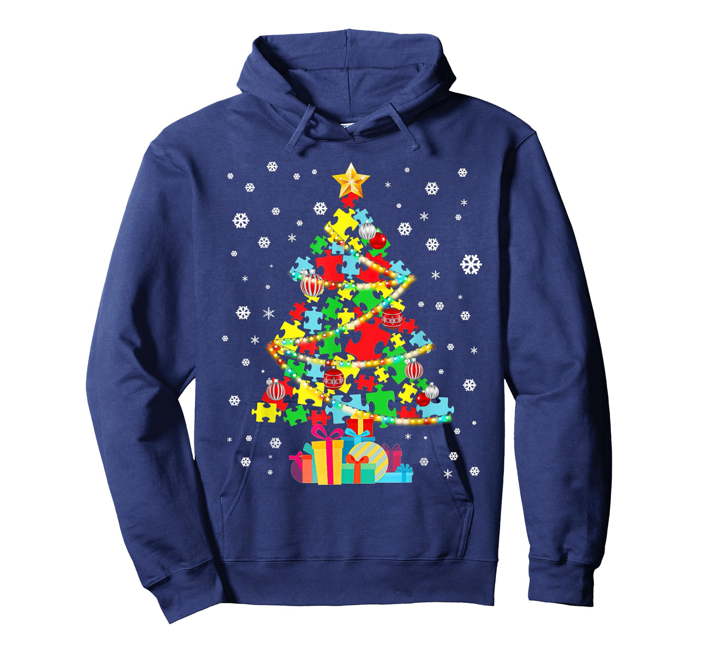 Autism Tree Christmas Pajama Autism Awareness Holiday T-Shirt