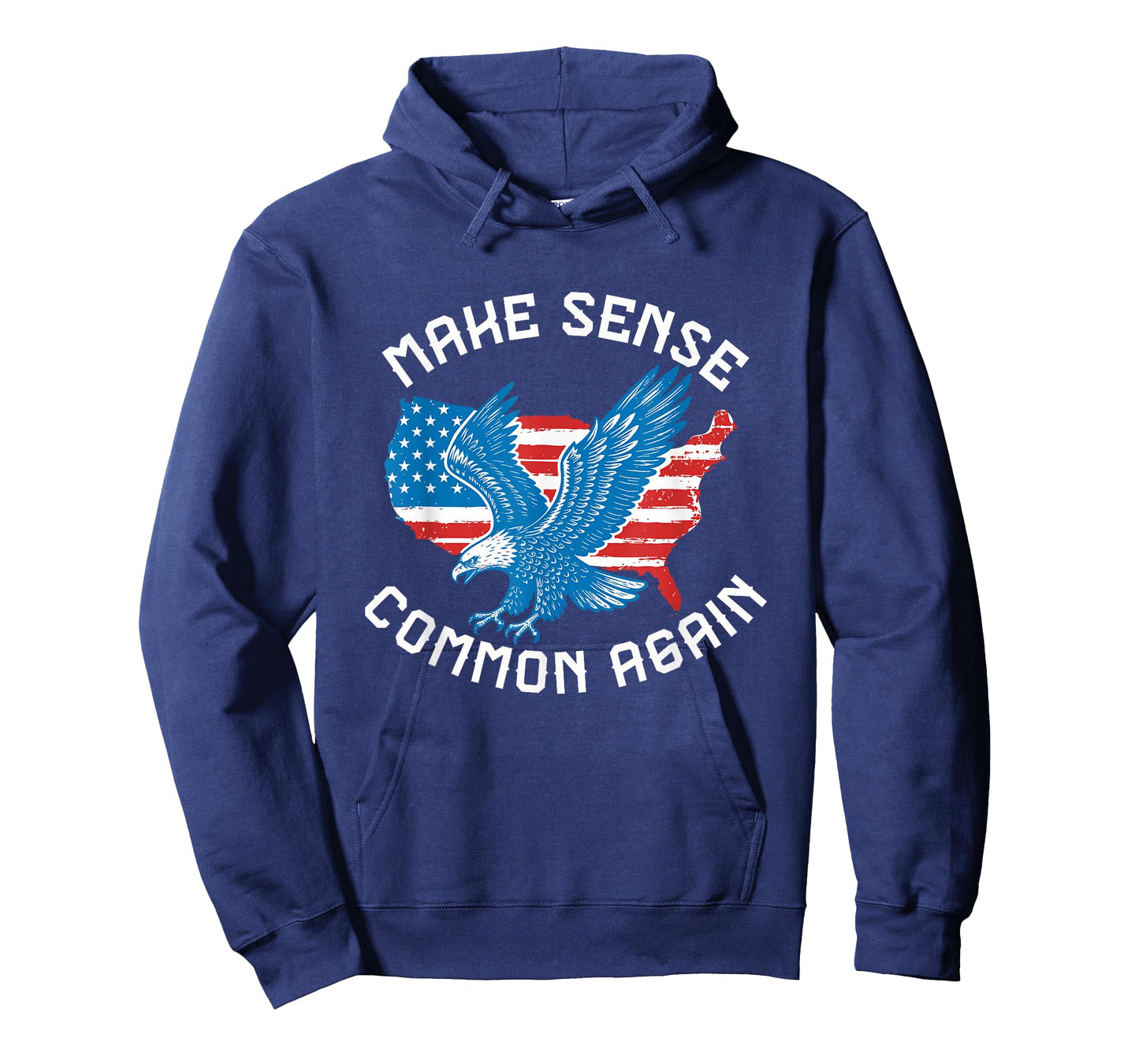 Make Sense Common Again Funny Politics American Flag Eagle T-Shirt