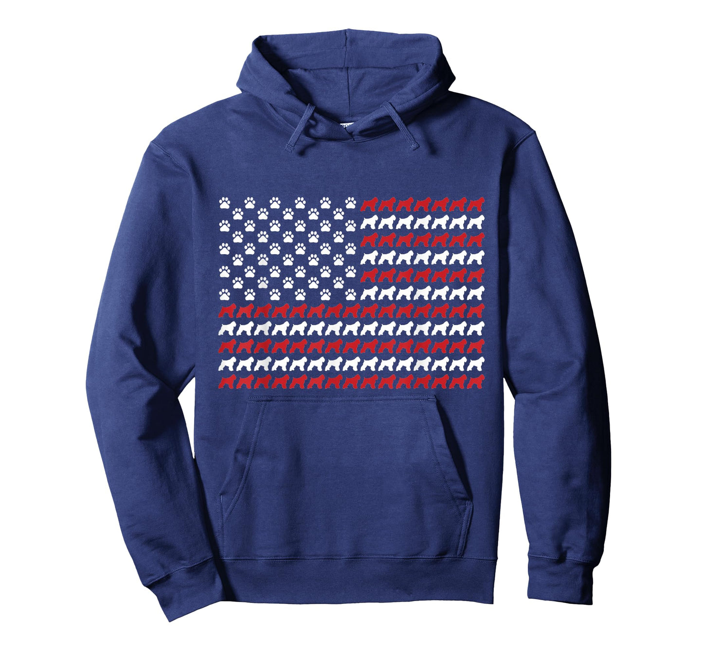 Bouvier des Flandres 4th of July Dog Paw Print T-Shirt