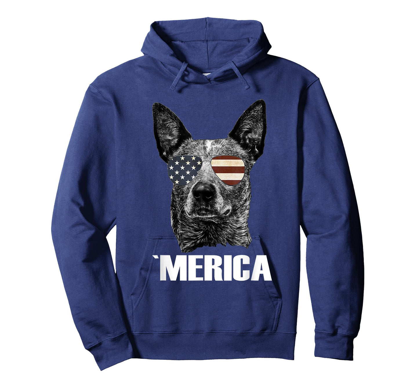 Merica Australian Cattle Dog with USA Flag Sunglasses Gift T-Shirt