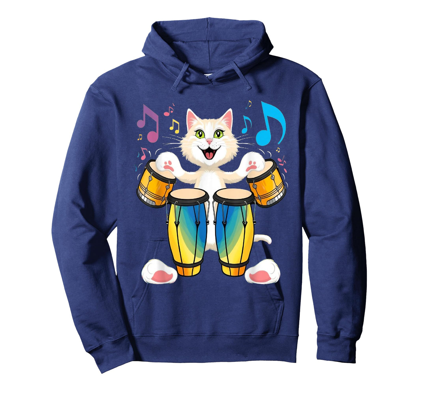 Cat Playing Bongo T-Shirt for Men Women Kids