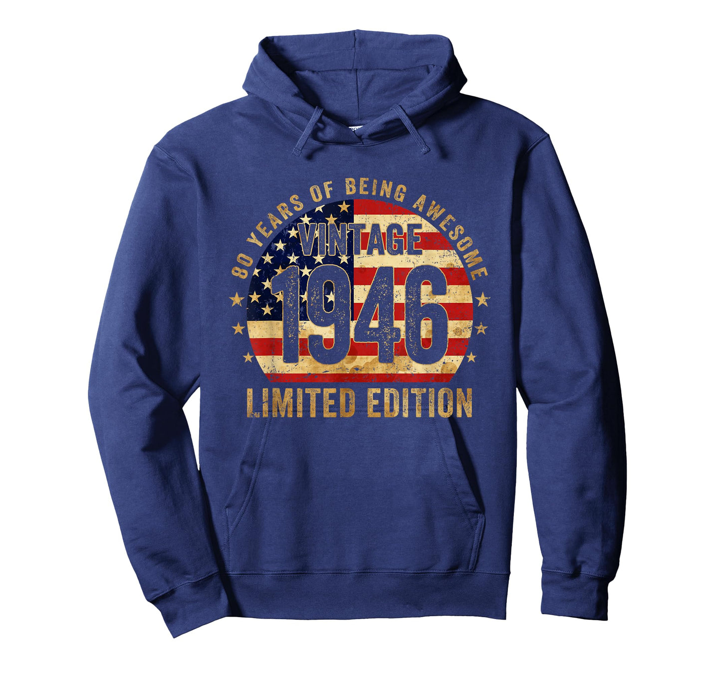 Vintage 1946 80th Birthday Gifts 80 Years Old American Flag T-Shirt