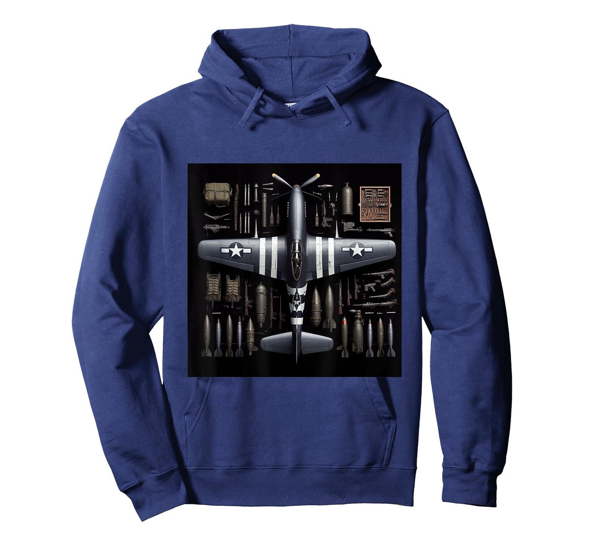 WW2 Warplane P51 Mustang Assembly Parts Blueprint T-Shirt