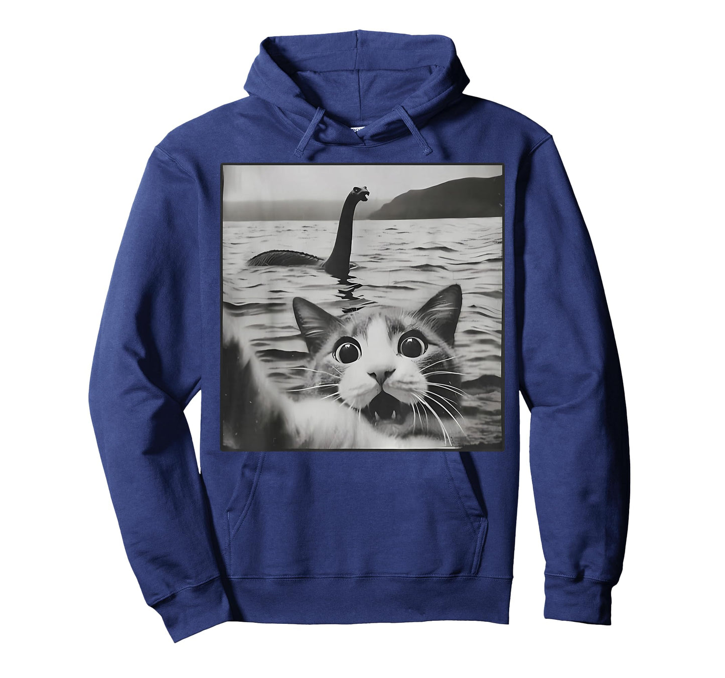 Cat Selfie With Loch Ness Monster Funny Cats Men Women Kids T-Shirt