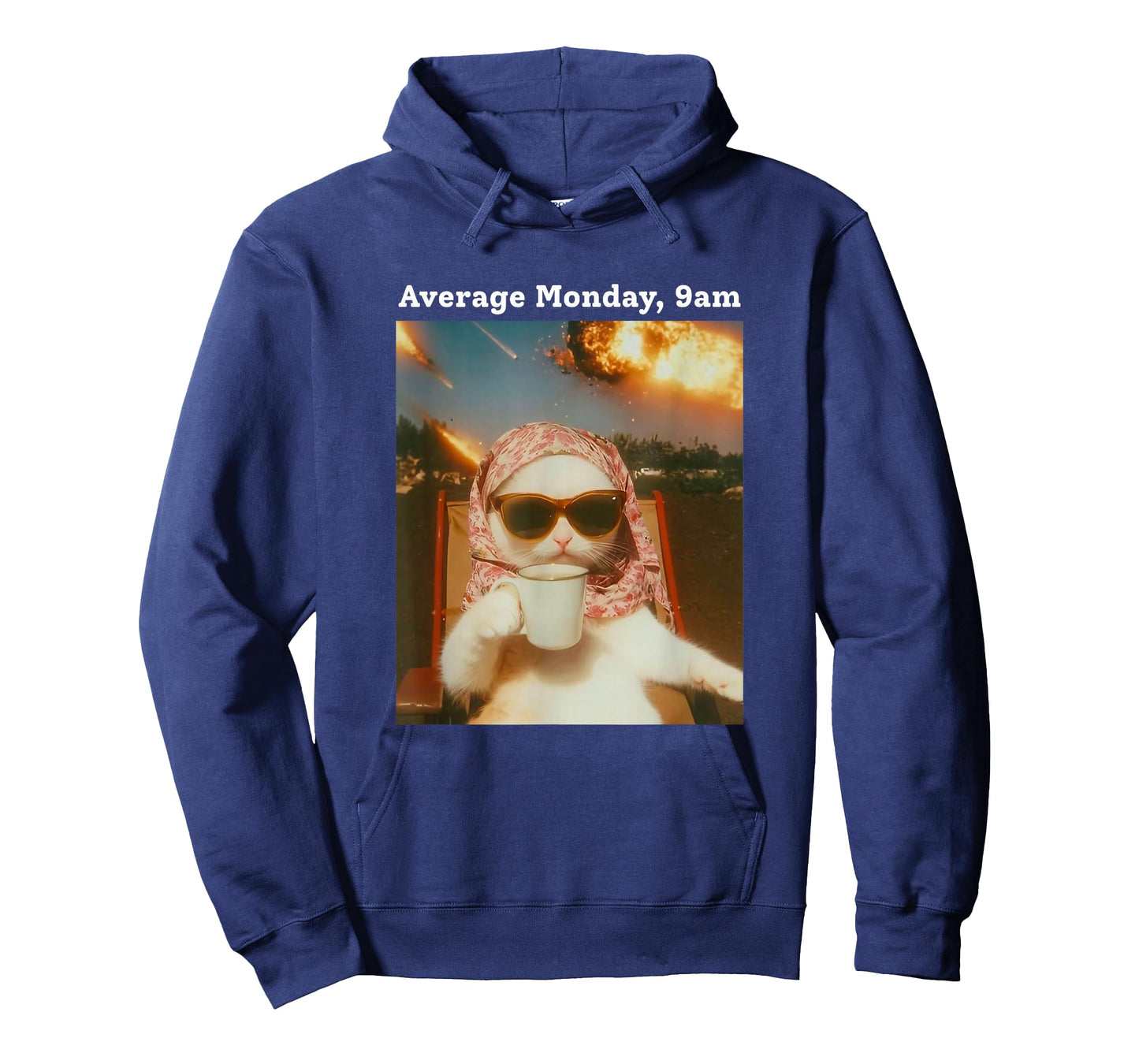 Cat Meme Average Monday 9AM Funny Sarcastic Back to Work Tee T-Shirt
