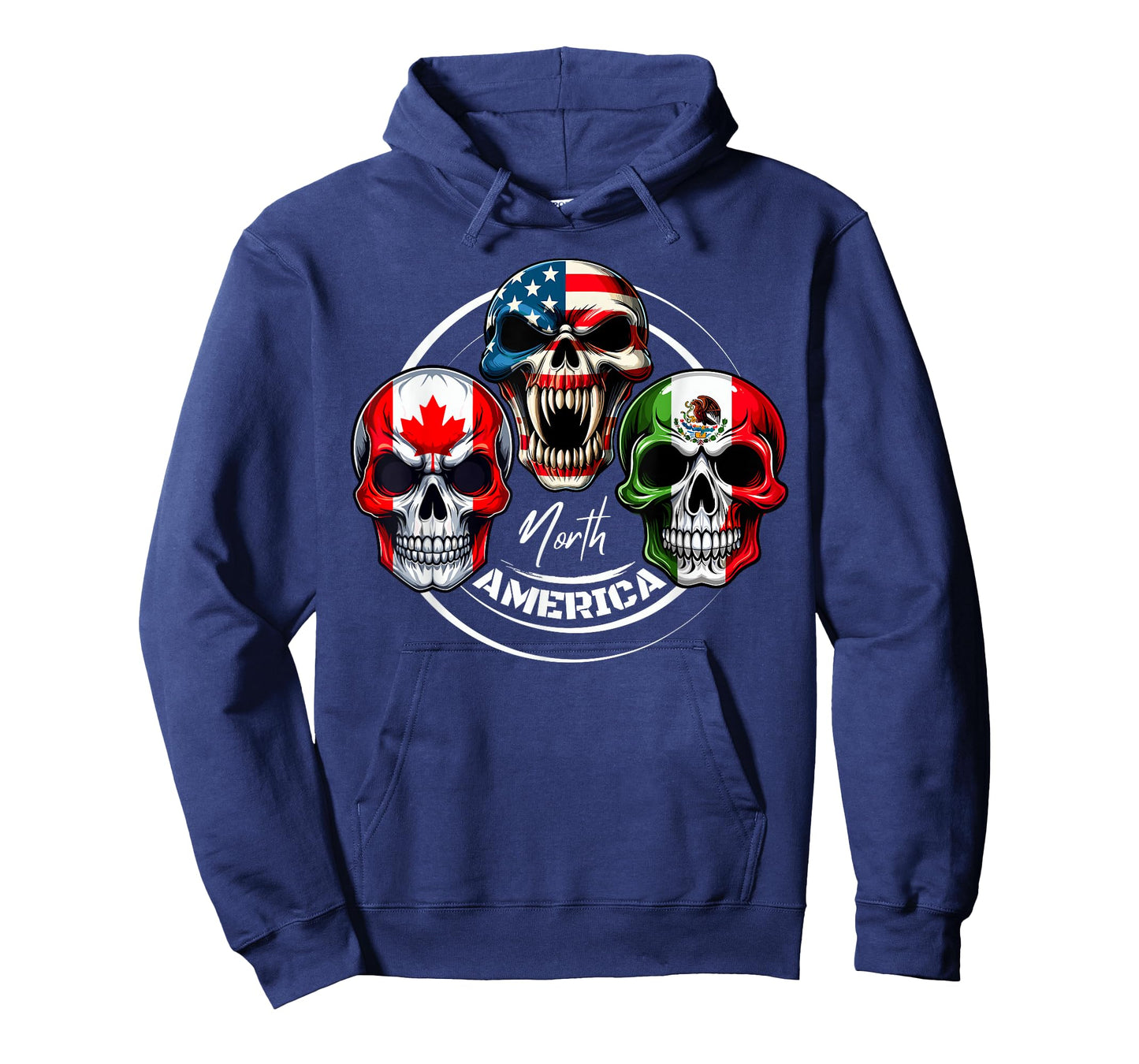 North America Canada United States Mexico Skull Flags T-Shirt
